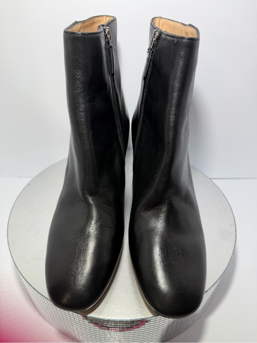 L K Bennett Black Leather Women's Ankle Boots - Sleek Side-Zip Size 42/11